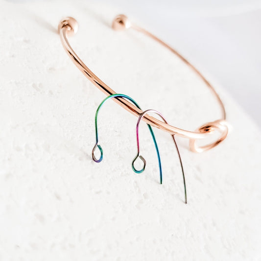 Rainbow Modern Forward-Facing Stainless Steel Ear Wires, 20 Pieces