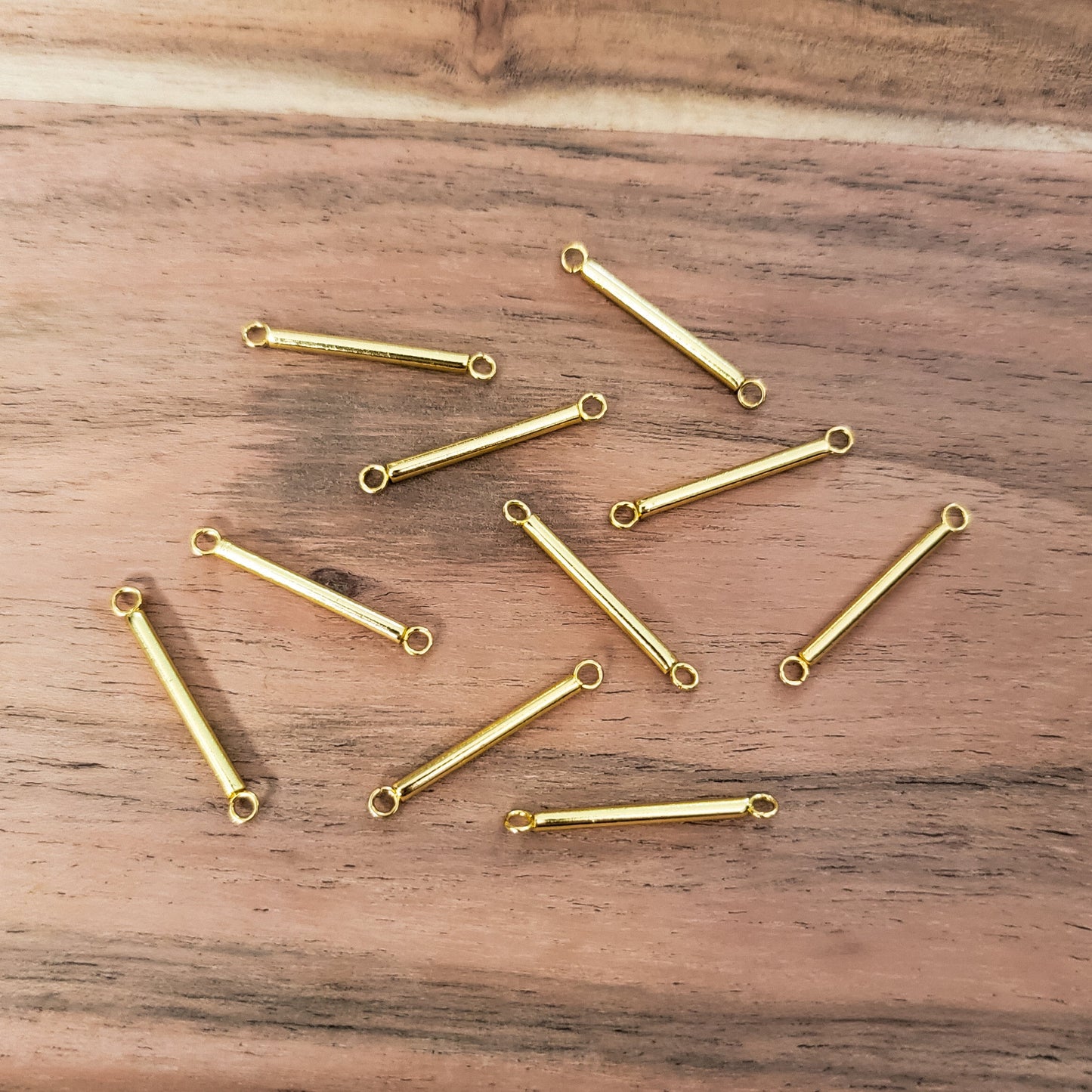 26mm Gold Stainless Steel Bar Link Connectors, 10 Pieces, Connector #96