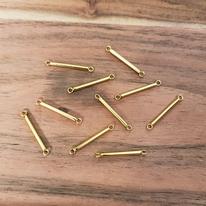 26mm Gold Stainless Steel Bar Link Connectors, 10 Pieces, Connector #96