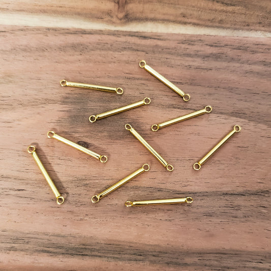 26mm Gold Stainless Steel Bar Link Connectors, 10 Pieces, Connector #96