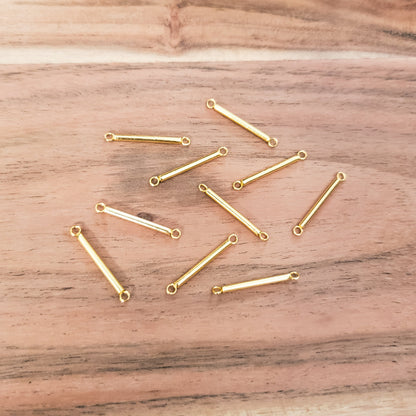 26mm Gold Stainless Steel Bar Link Connectors, 10 Pieces, Connector #96