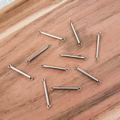26mm Silver Stainless Steel Bar Link Connectors, 10 Pieces, Connector #95