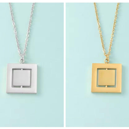Square Chain Rotating Rotating Square Necklace (Silver or 14k Gold), 1 Total, Metal Blank #4 ...