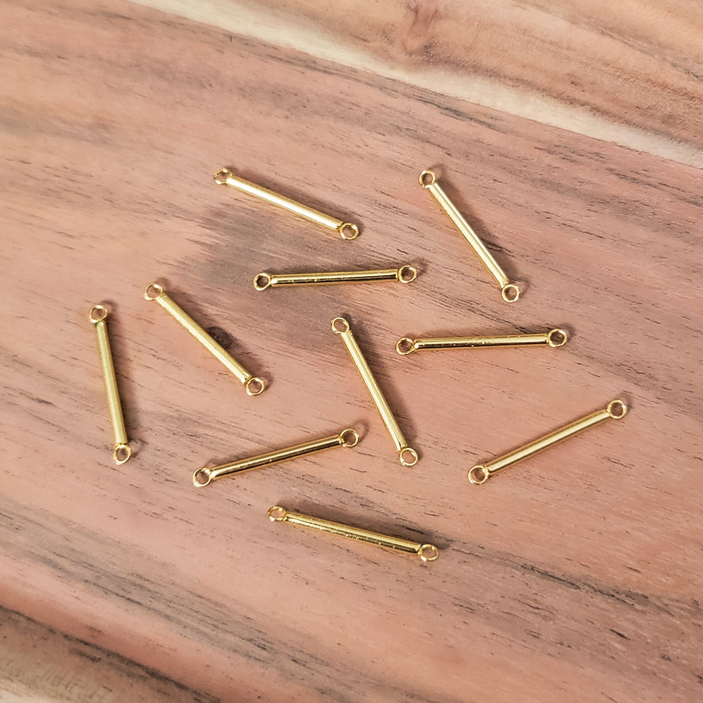 26mm Gold Stainless Steel Bar Link Connectors, 10 Pieces, Connector #96