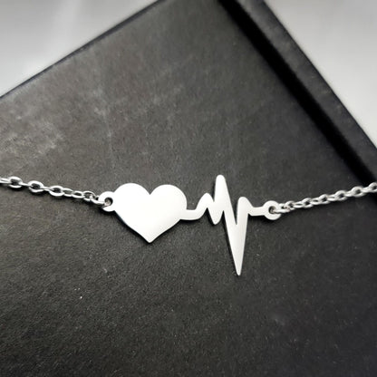 Heartbeat Necklace (Silver or Gold), 1 Total, Metal Blank #90