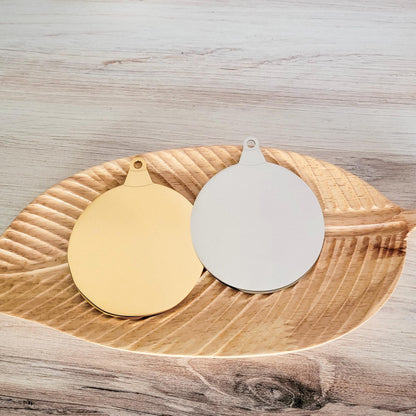 Ornament Blank (Silver or Gold), 1 Piece, Metal Blank #107