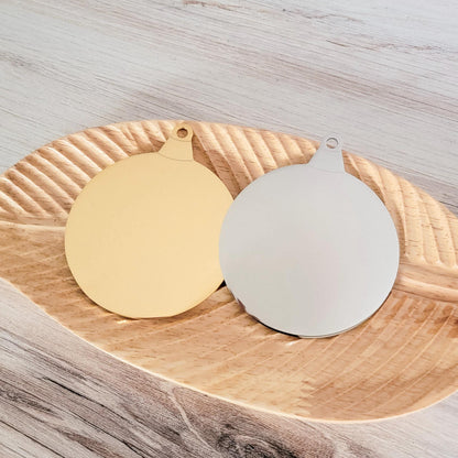Ornament Blank (Silver or Gold), 1 Piece, Metal Blank #107