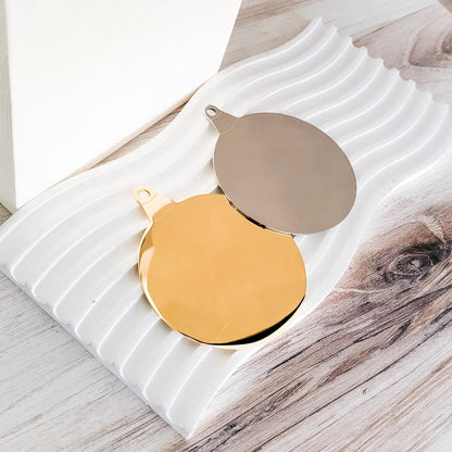 Ornament Blank (Silver or Gold), 1 Piece, Metal Blank #107