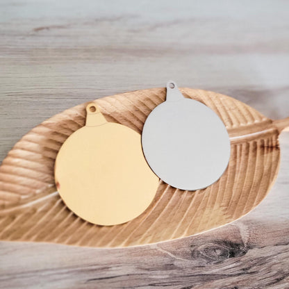 Ornament Blank (Silver or Gold), 1 Piece, Metal Blank #107