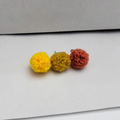 Yellow & Orange Woven 12mm Stud Topper (Choice of Color), 3 Pairs, Stud #120-122