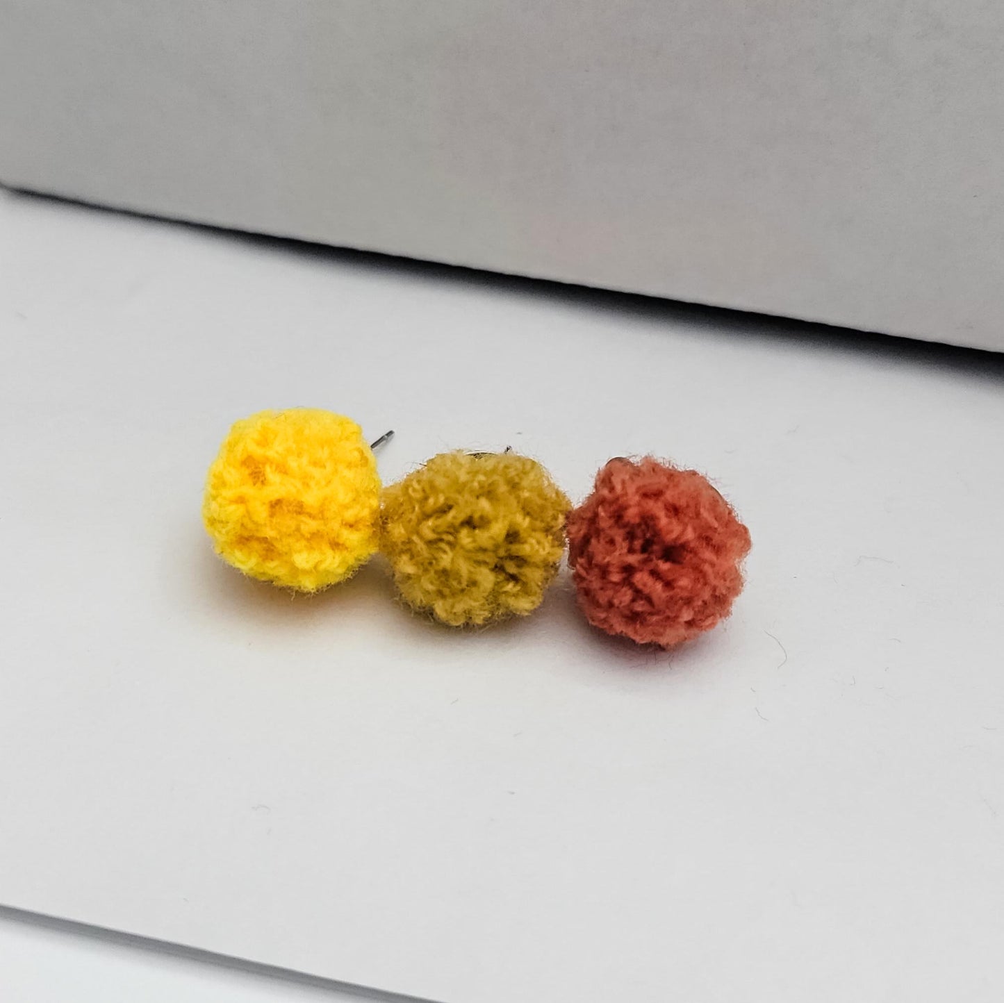 Yellow & Orange Woven 12mm Stud Topper (Choice of Color), 3 Pairs, Stud #120-122