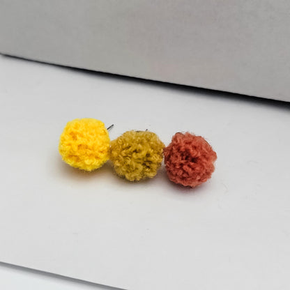 Yellow & Orange Woven 12mm Stud Topper (Choice of Color), 3 Pairs, Stud #120-122