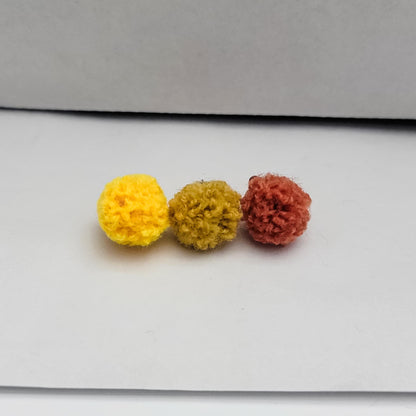 Yellow & Orange Woven 12mm Stud Topper (Choice of Color), 3 Pairs, Stud #120-122