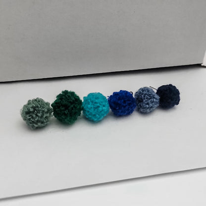 Green & Blue Woven 12mm Stud Topper (Choice of Color), 3 Pairs, Woven Topper #16-21