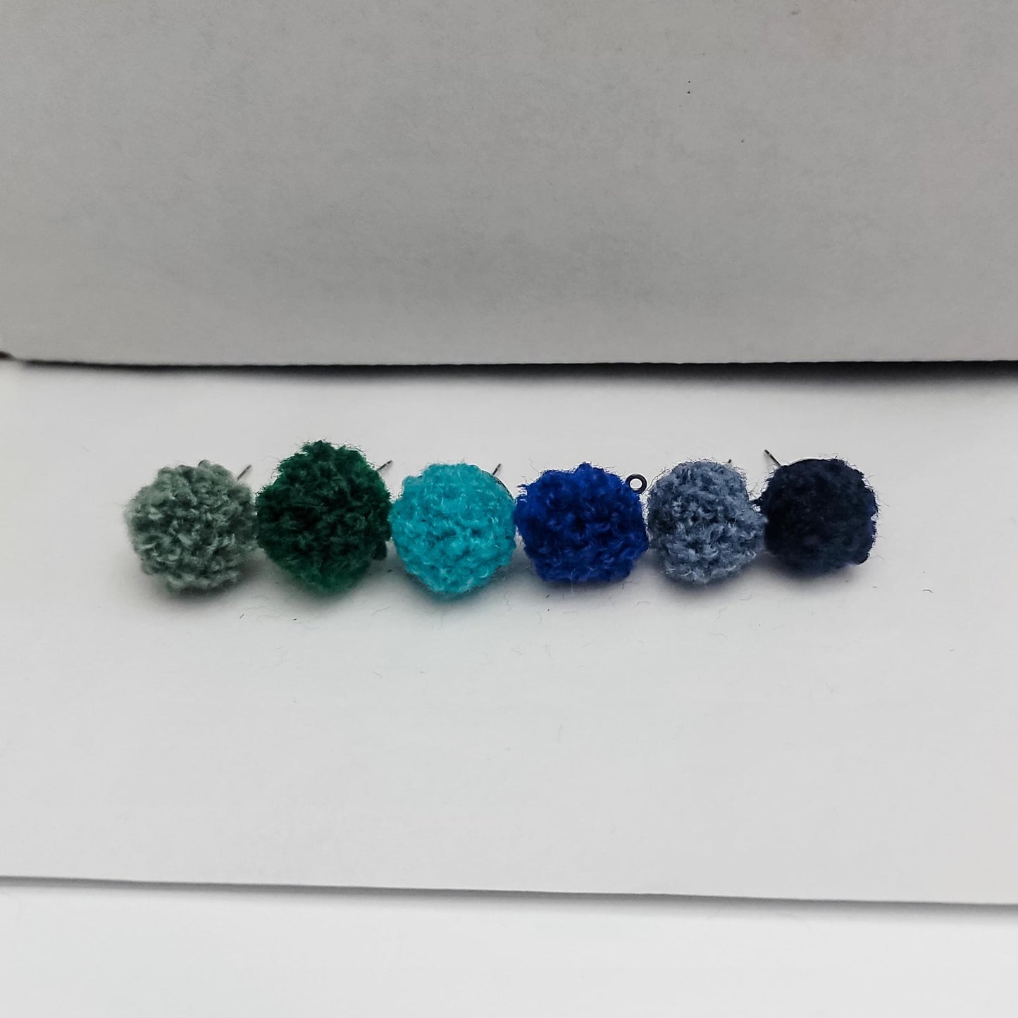 Green & Blue Woven 12mm Stud Topper (Choice of Color), 3 Pairs, Woven Topper #16-21