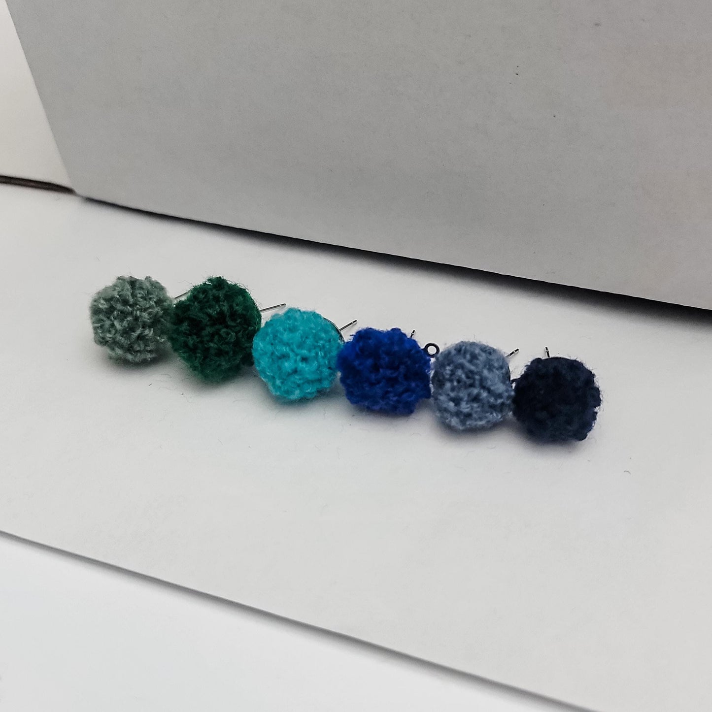 Green & Blue Woven 12mm Stud Topper (Choice of Color), 3 Pairs, Woven Topper #16-21