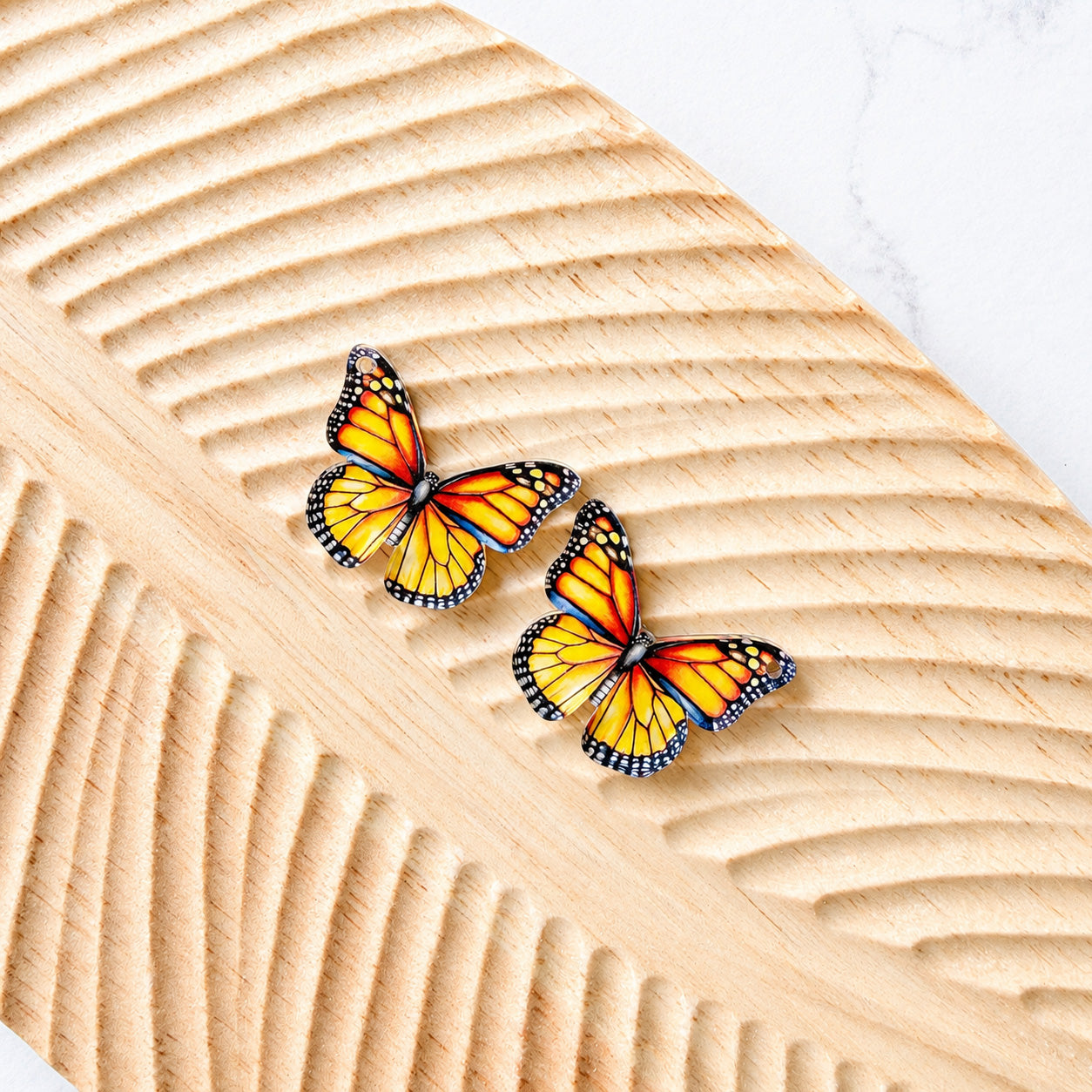 Monarch Butterfly Earring Blank (1 Pair), Acrylic Print & Cut, Laser Blank #62