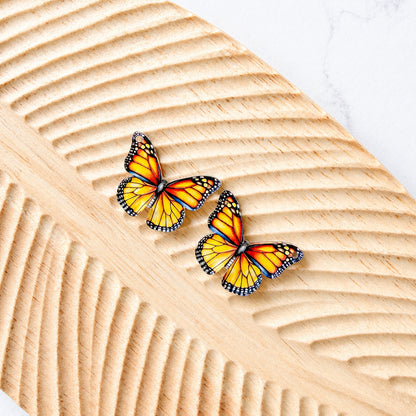 Monarch Butterfly Earring Blank (1 Pair), Acrylic Print & Cut, Laser Blank #62