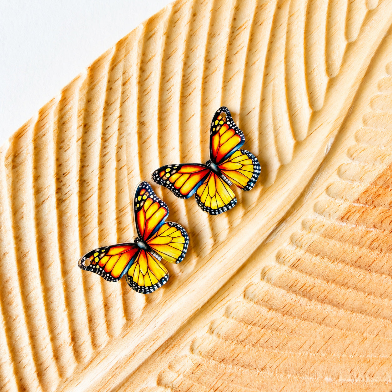 Monarch Butterfly Earring Blank (1 Pair), Acrylic Print & Cut, Laser Blank #62