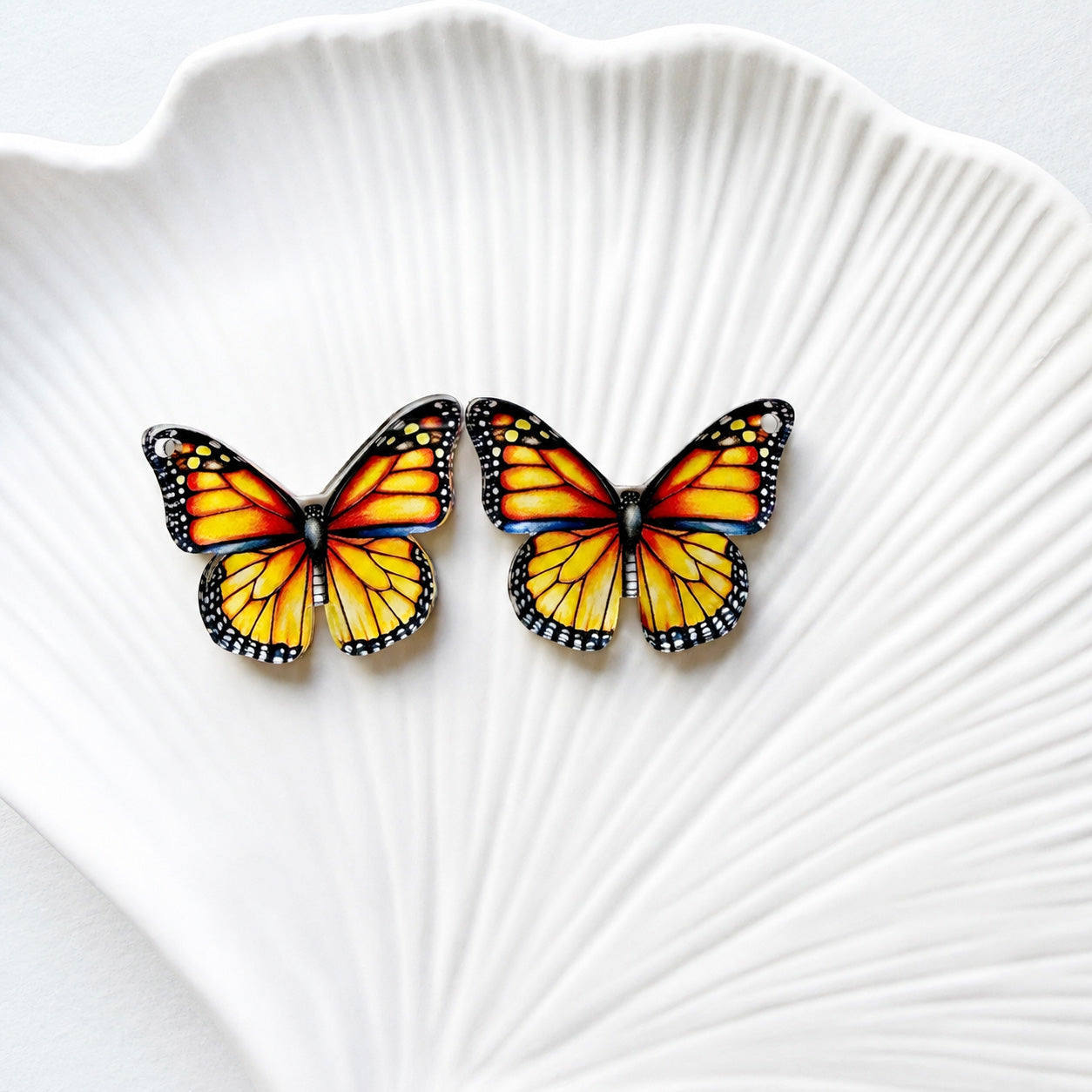 Monarch Butterfly Earring Blank (1 Pair), Acrylic Print & Cut, Laser Blank #62
