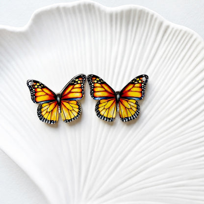 Monarch Butterfly Earring Blank (1 Pair), Acrylic Print & Cut, Laser Blank #62