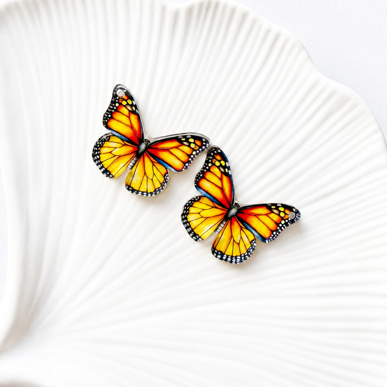 Monarch Butterfly Earring Blank (1 Pair), Acrylic Print & Cut, Laser Blank #62