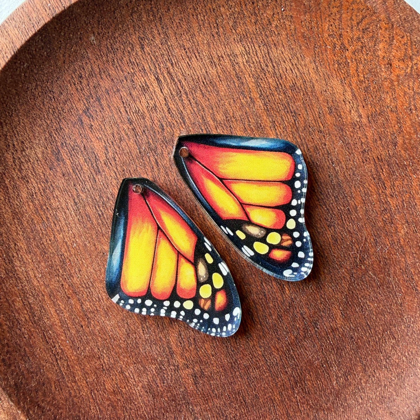 Monarch Butterfly Wings Earring Blank (1 Pair), Acrylic Print & Cut, Laser Blank #65