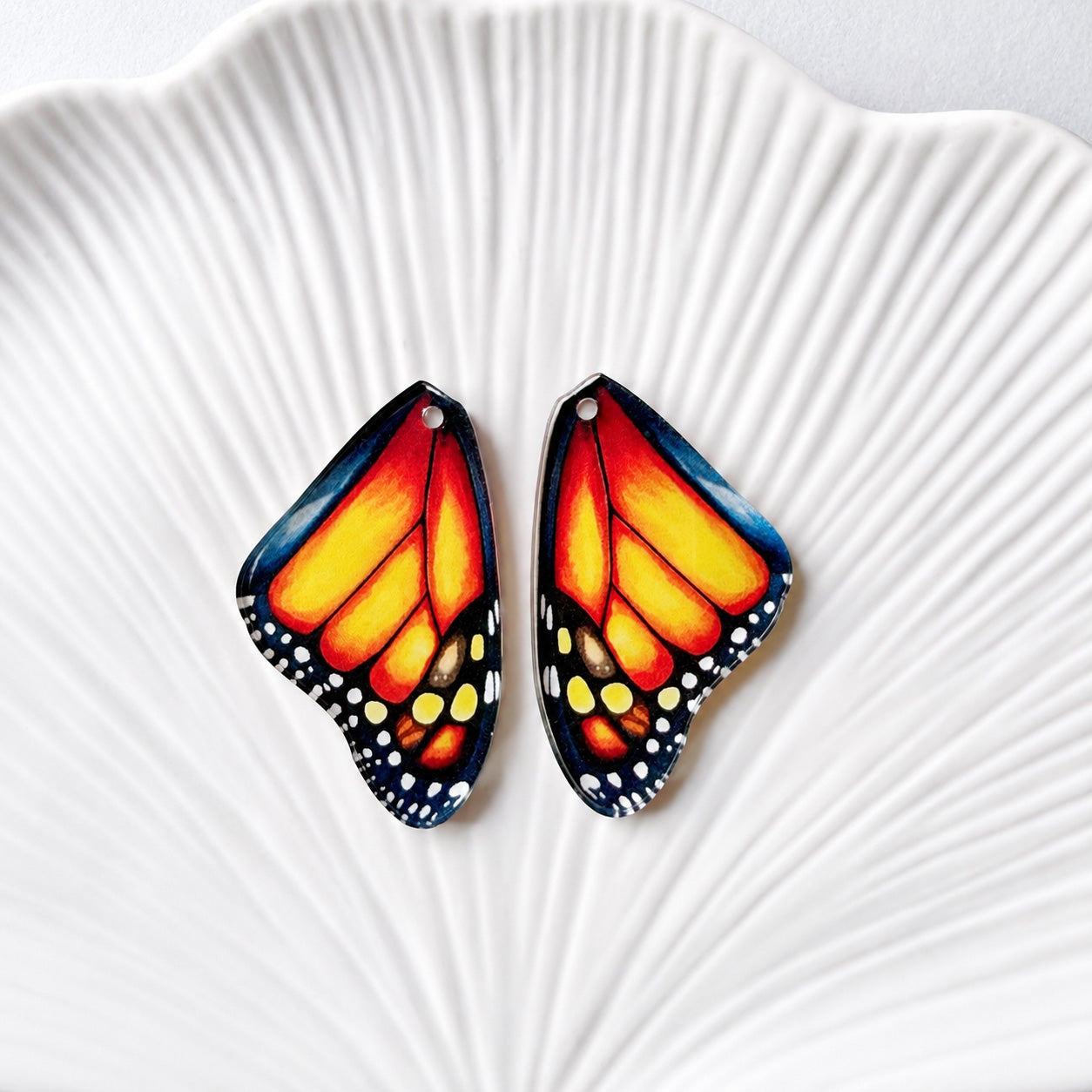 Monarch Butterfly Wings Earring Blank (1 Pair), Acrylic Print & Cut, Laser Blank #65