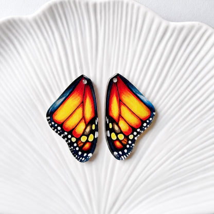 Monarch Butterfly Wings Earring Blank (1 Pair), Acrylic Print & Cut, Laser Blank #65