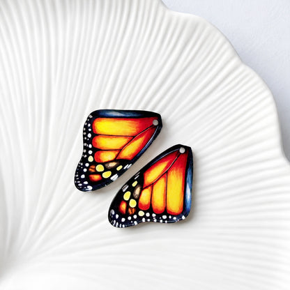 Monarch Butterfly Wings Earring Blank (1 Pair), Acrylic Print & Cut, Laser Blank #65