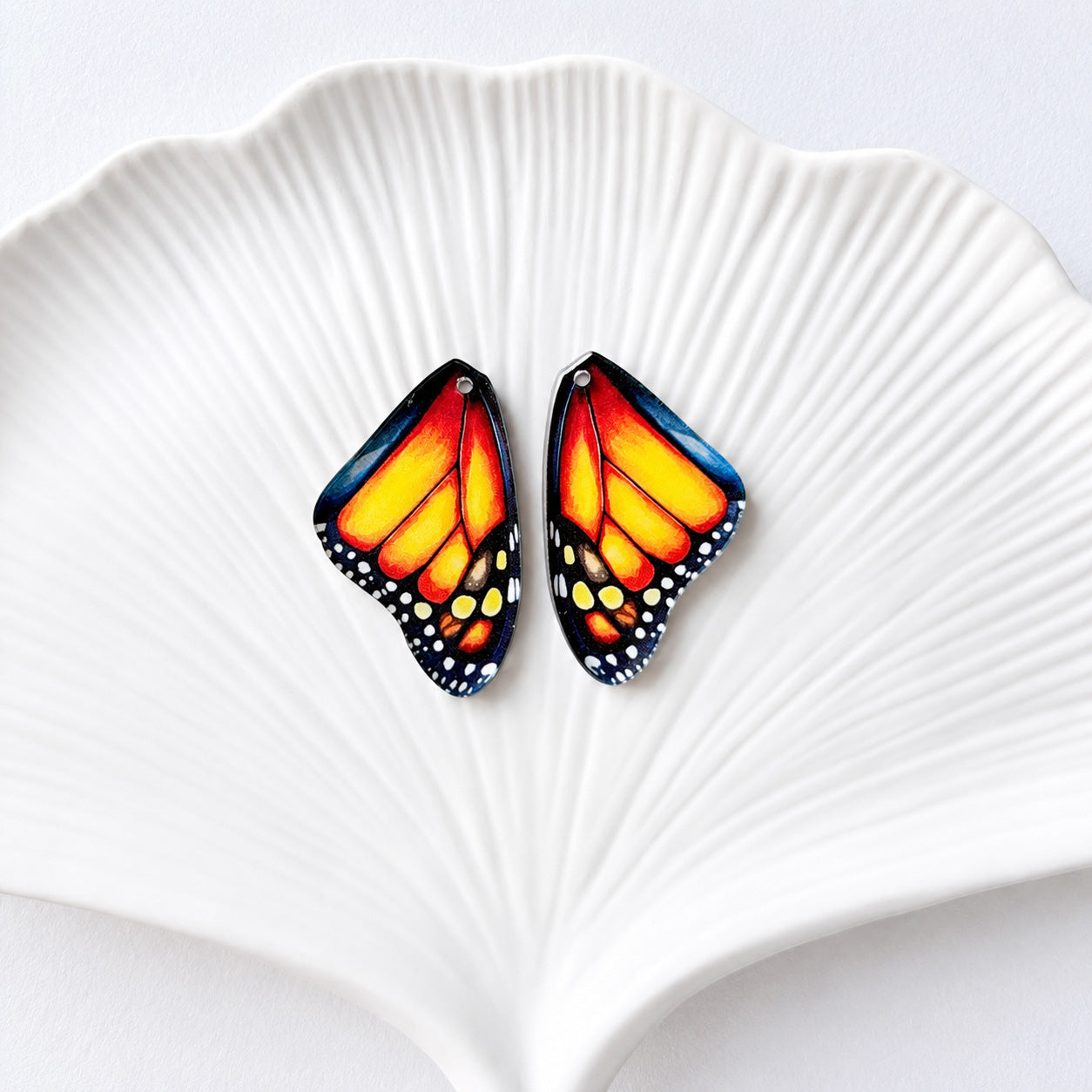 Monarch Butterfly Wings Earring Blank (1 Pair), Acrylic Print & Cut, Laser Blank #65
