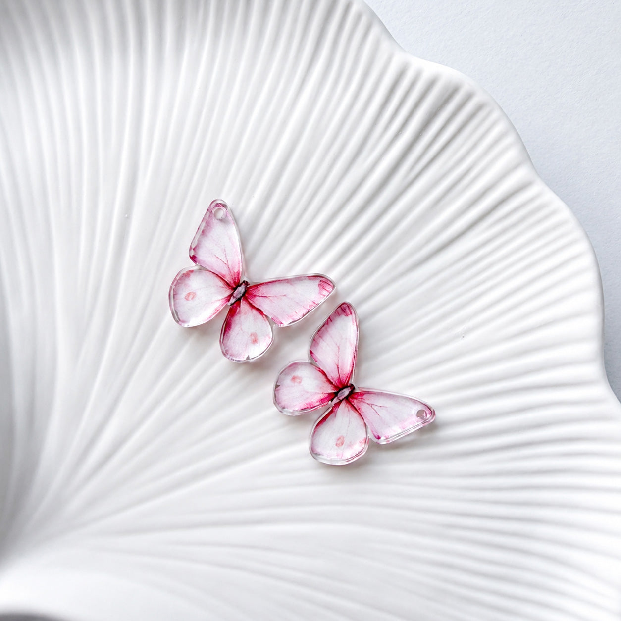 Pink Butterfly Earring Blank (1 Pair), Acrylic Print & Cut, Laser Blank #63