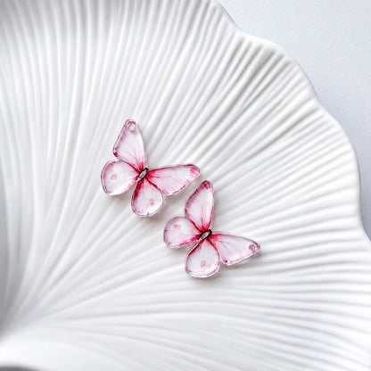 Pink Butterfly Earring Blank (1 Pair), Acrylic Print & Cut, Laser Blank #63