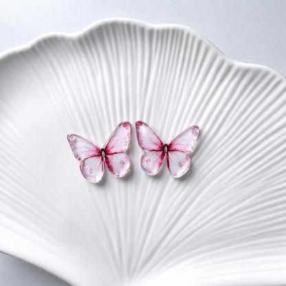 Pink Butterfly Earring Blank (1 Pair), Acrylic Print & Cut, Laser Blank #63