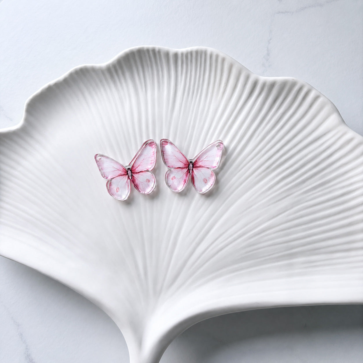 Pink Butterfly Earring Blank (1 Pair), Acrylic Print & Cut, Laser Blank #63