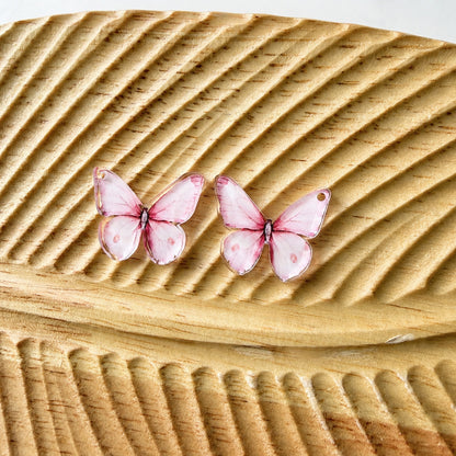 Pink Butterfly Earring Blank (1 Pair), Acrylic Print & Cut, Laser Blank #63