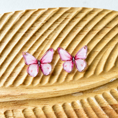 Pink Butterfly Earring Blank (1 Pair), Acrylic Print & Cut, Laser Blank #63