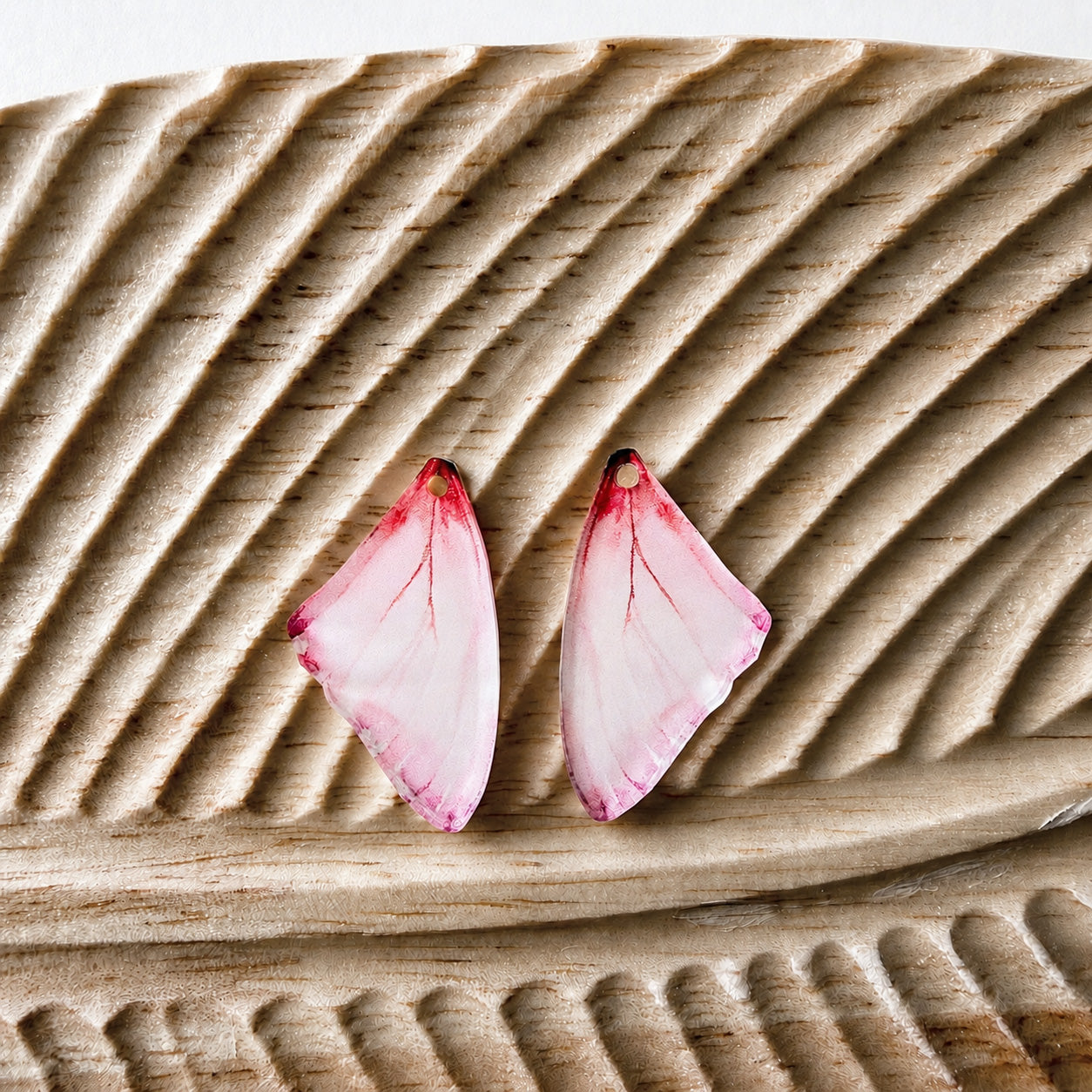 Pink Butterfly Wings Earring Blank (1 Pair), Acrylic Print & Cut, Laser Blank #66