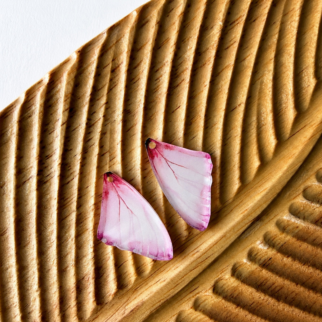 Pink Butterfly Wings Earring Blank (1 Pair), Acrylic Print & Cut, Laser Blank #66