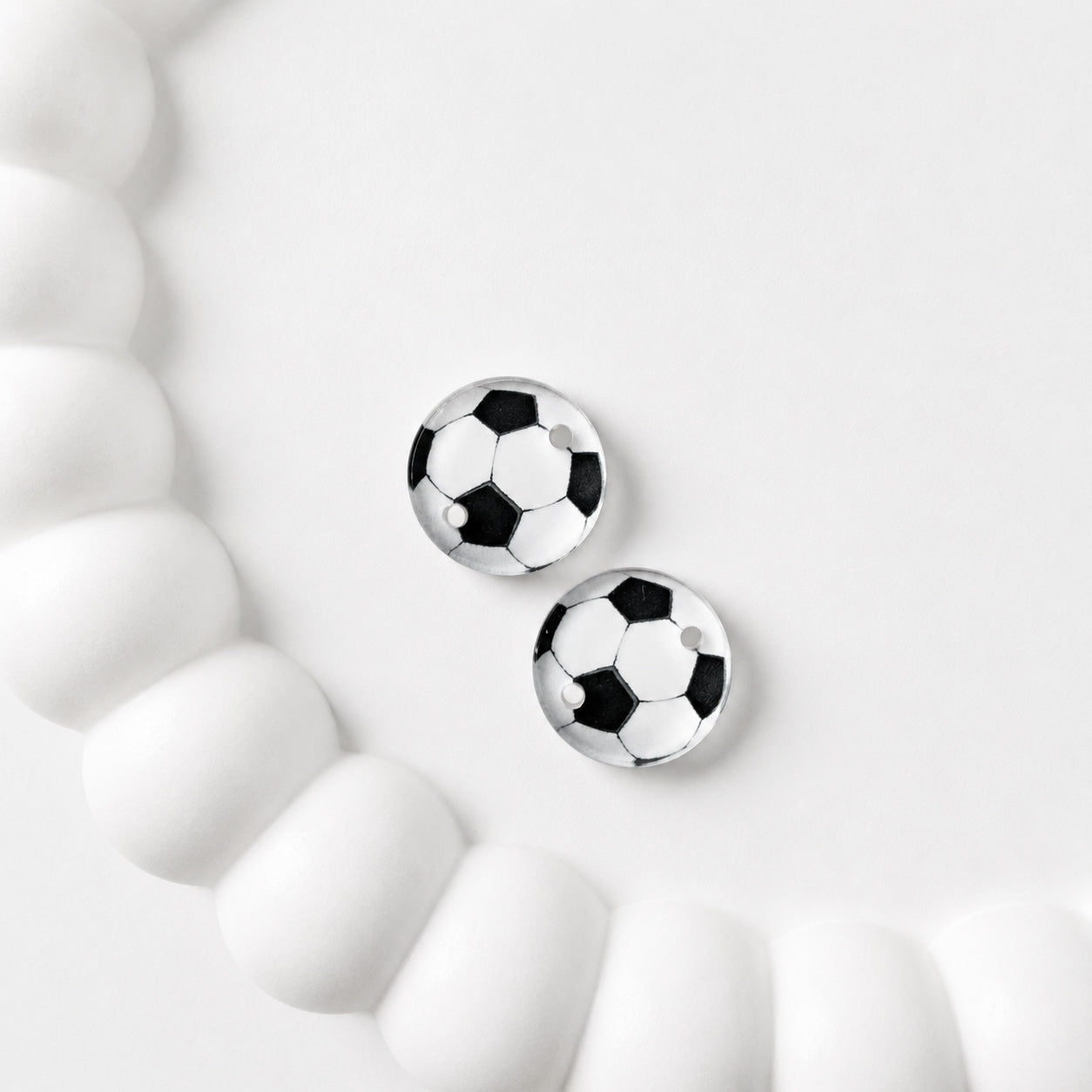Soccer Two-Hole Connector Blank (5 Pairs), Acrylic Print & Cut, Laser Blank #48