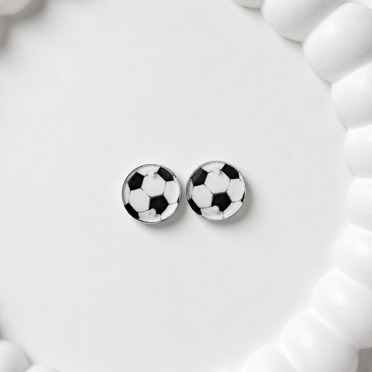 Soccer Two-Hole Connector Blank (5 Pairs), Acrylic Print & Cut, Laser Blank #48