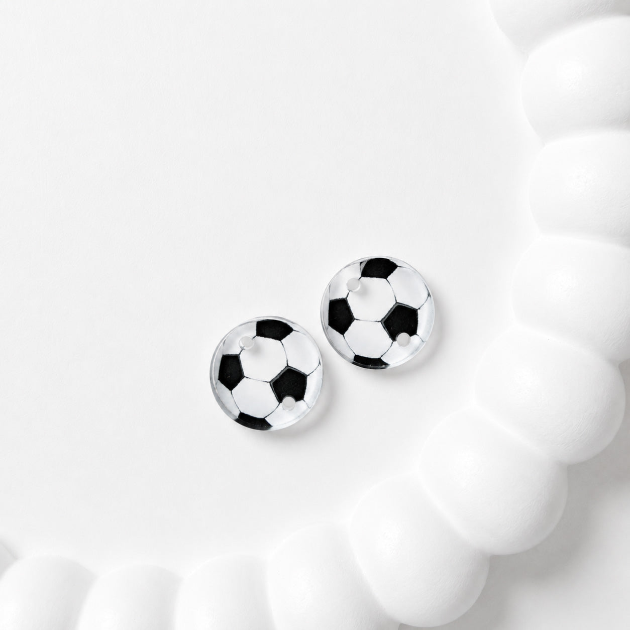 Soccer Two-Hole Connector Blank (5 Pairs), Acrylic Print & Cut, Laser Blank #48