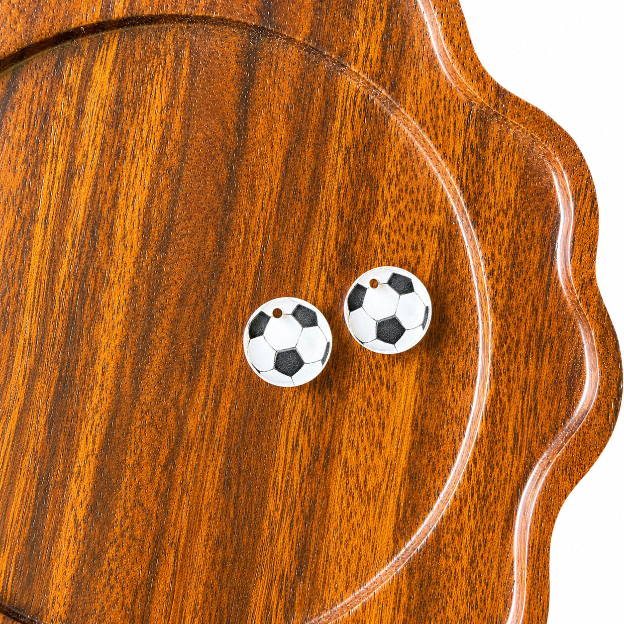 Soccer One-Hole Stud Connector Blank (5 Pairs), Acrylic Print & Cut, Laser Blank #42