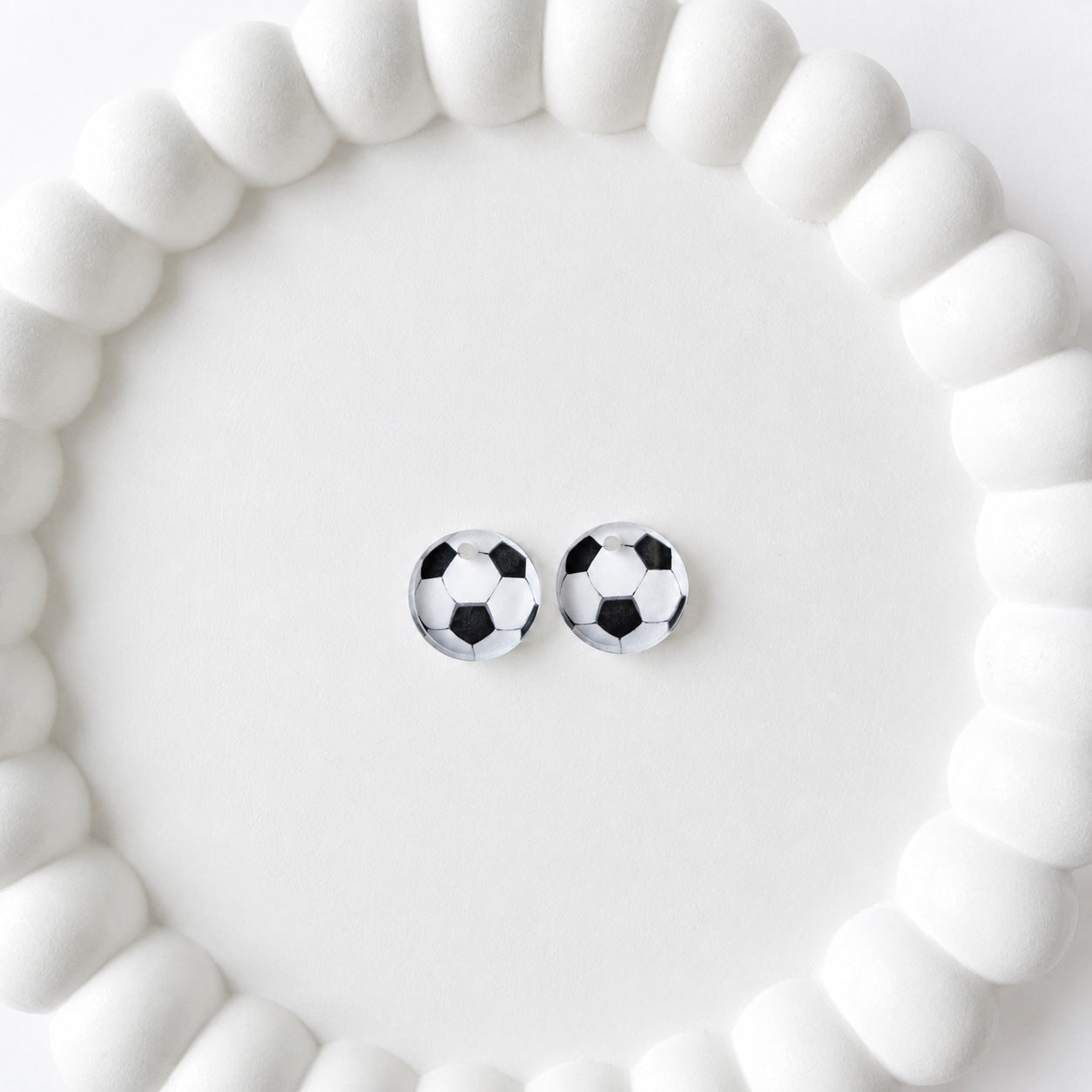Soccer One-Hole Stud Connector Blank (5 Pairs), Acrylic Print & Cut, Laser Blank #42