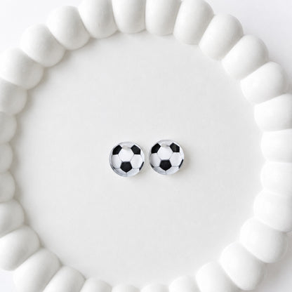 Soccer One-Hole Stud Connector Blank (5 Pairs), Acrylic Print & Cut, Laser Blank #42