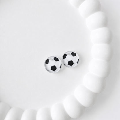 Soccer One-Hole Stud Connector Blank (5 Pairs), Acrylic Print & Cut, Laser Blank #42