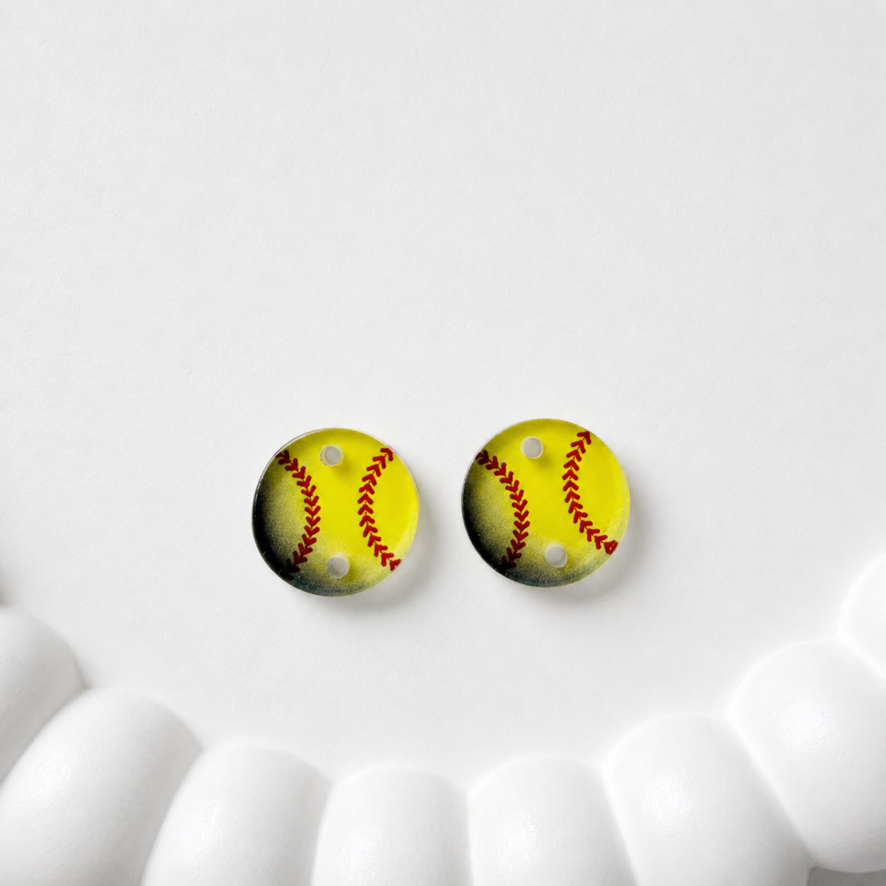Softball Two-Hole Connector Blank (5 Pairs), Acrylic Print & Cut, Laser Blank #49