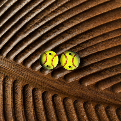 Softball Two-Hole Connector Blank (5 Pairs), Acrylic Print & Cut, Laser Blank #49