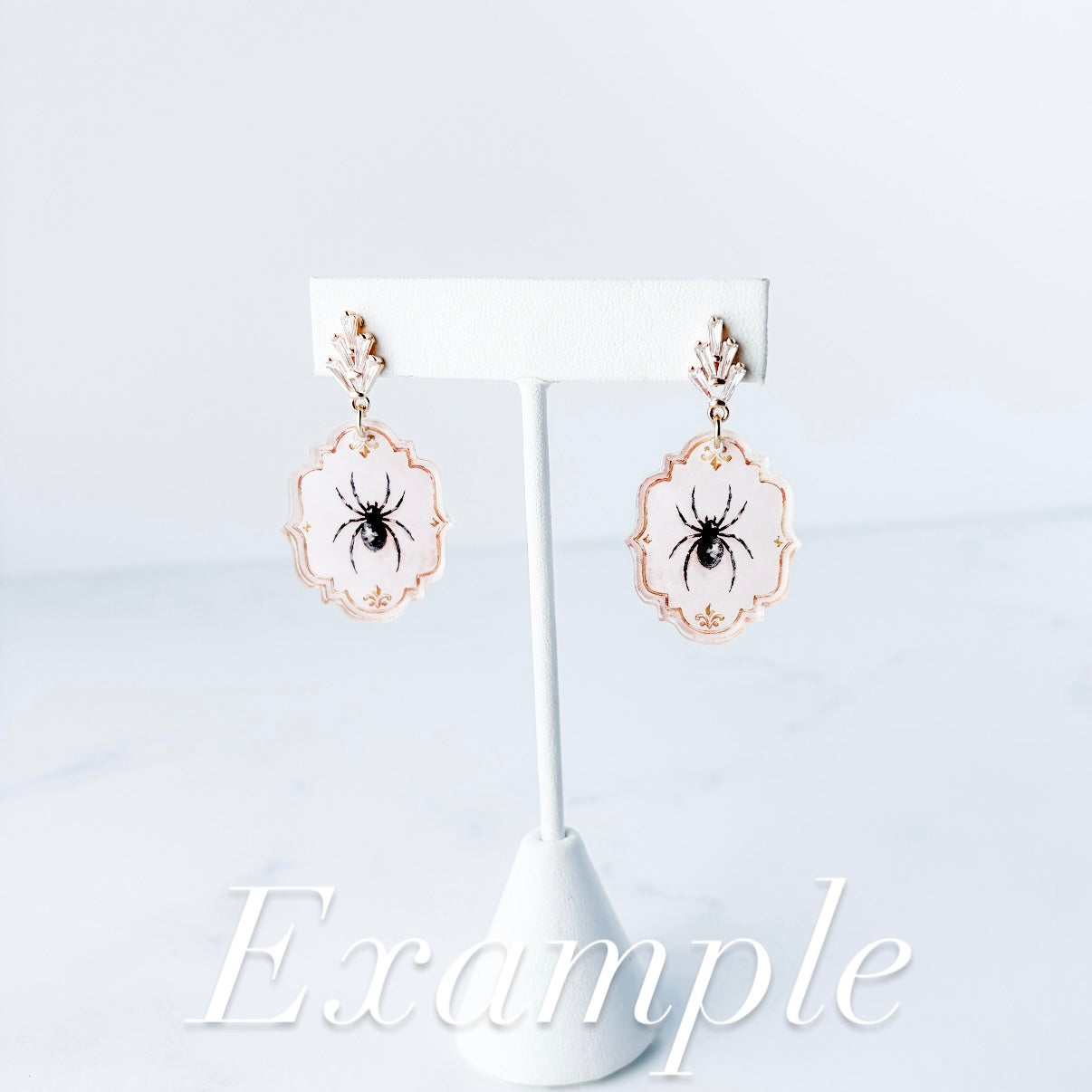 Victorian Widow Earring Blank (1 Pair), Acrylic Print & Cut, Laser Blank #85