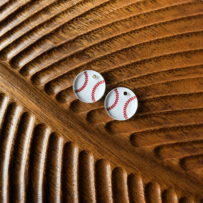 Baseball One-Hole Stud Connector Blank (5 Pairs), Acrylic Print & Cut, Laser Blank #43